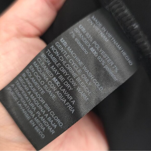 Chicos Travelers Midi V-Neck Black Dress Stretchy Flowy Flowy A-Line Pockets - Picture 8 of 16